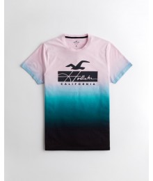 Hollister Pink To Black Ombre Graphic Tee